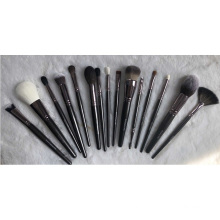 Animal Bristle Aluminium Ferrule Wooden Handle Makeup Brush Set 15PK Cosmetic Brush